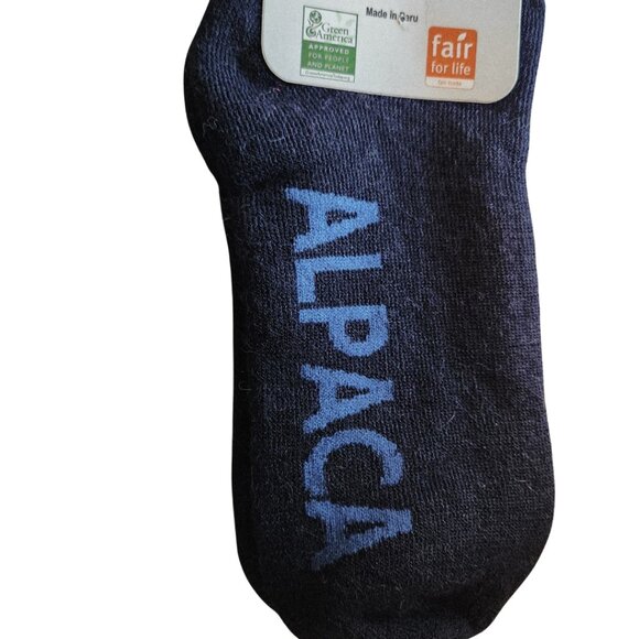 ALPACA HIGH GRADE FLEECE ANKLE SOCKS FROM PERU UNISEX NAVY AND BLUE NWT - Picture 4 of 5